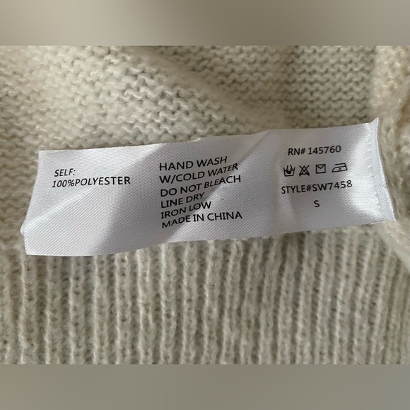 GRAFFITI unisex smiley face sweater, cream & black, size S - Picture 6 of 6